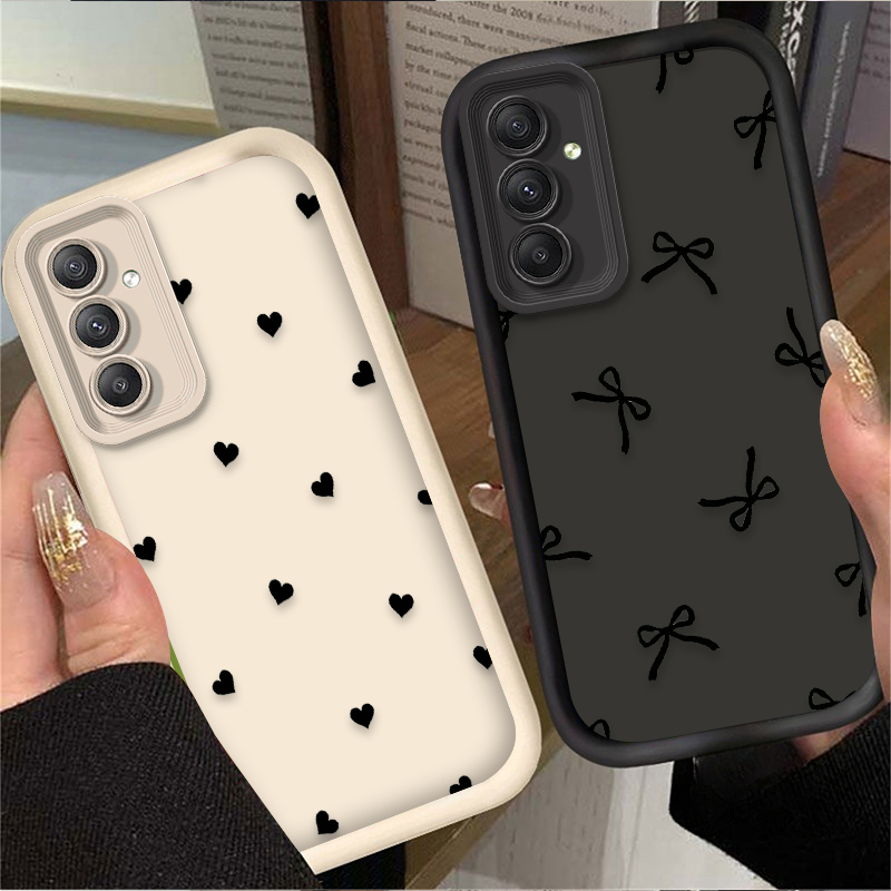 Samsung Accessories Phone - Black Love Heart Bowknot Case for