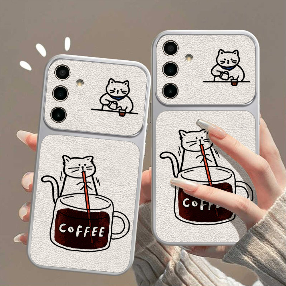 Coffee Cute Cat Phone Case For - Samsung Accessories Phone 评论和价格