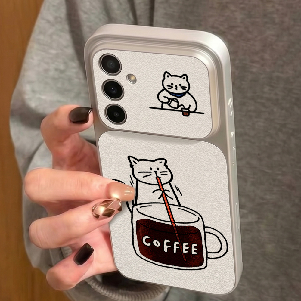 Coffee Cute Cat Phone Case For - Samsung Accessories Phone 评论和价格