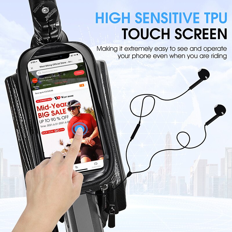 WEST BIKING Bicycle Top Tube B - Youtube Phone Accessories 评论和价格