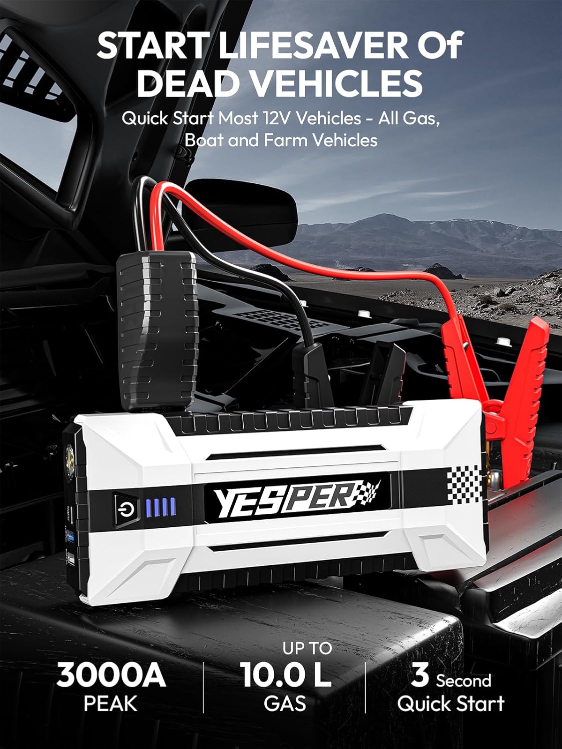 YEPSER YJS20 3000A Peak 12V Ca - Portable Charger 20000Mah 评论和价格