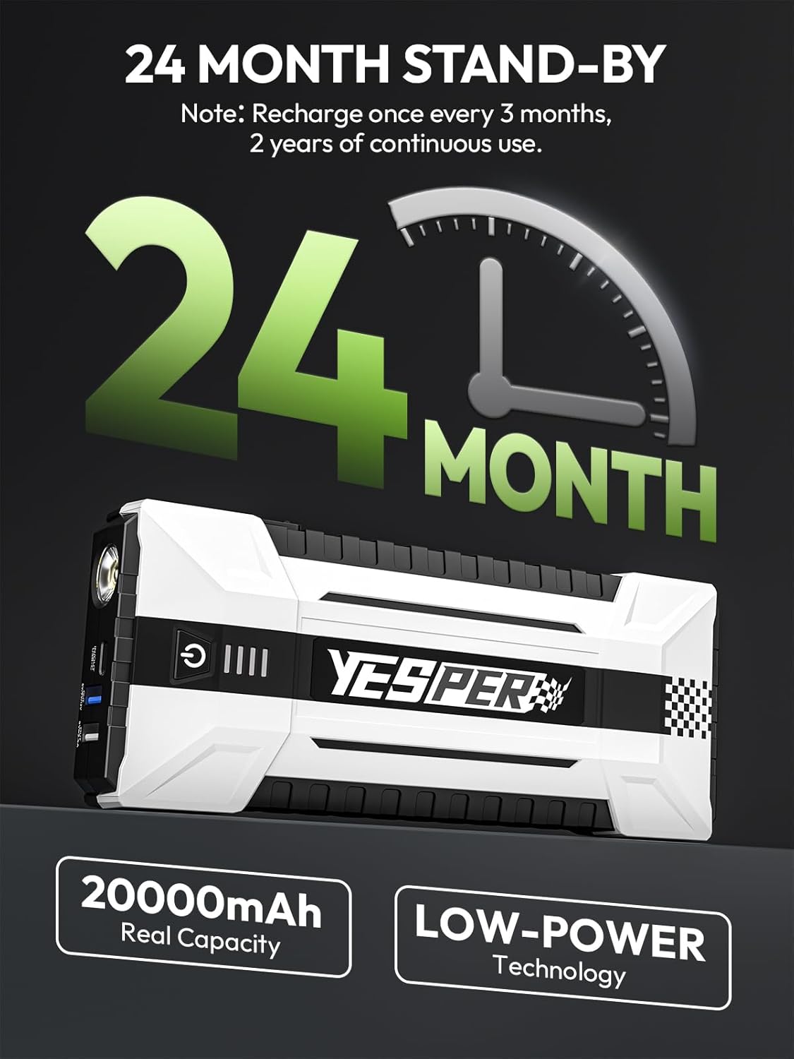 YEPSER YJS20 3000A Peak 12V Ca - Portable Charger 20000Mah 评论和价格
